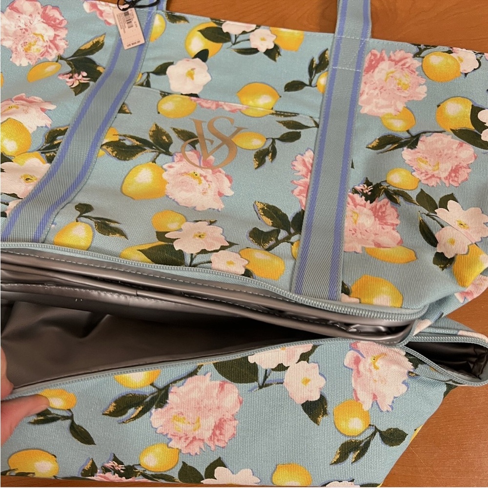 Victoria Secret Swim Cooler Floral Lemon Tote Bag - Picture 6 of 7